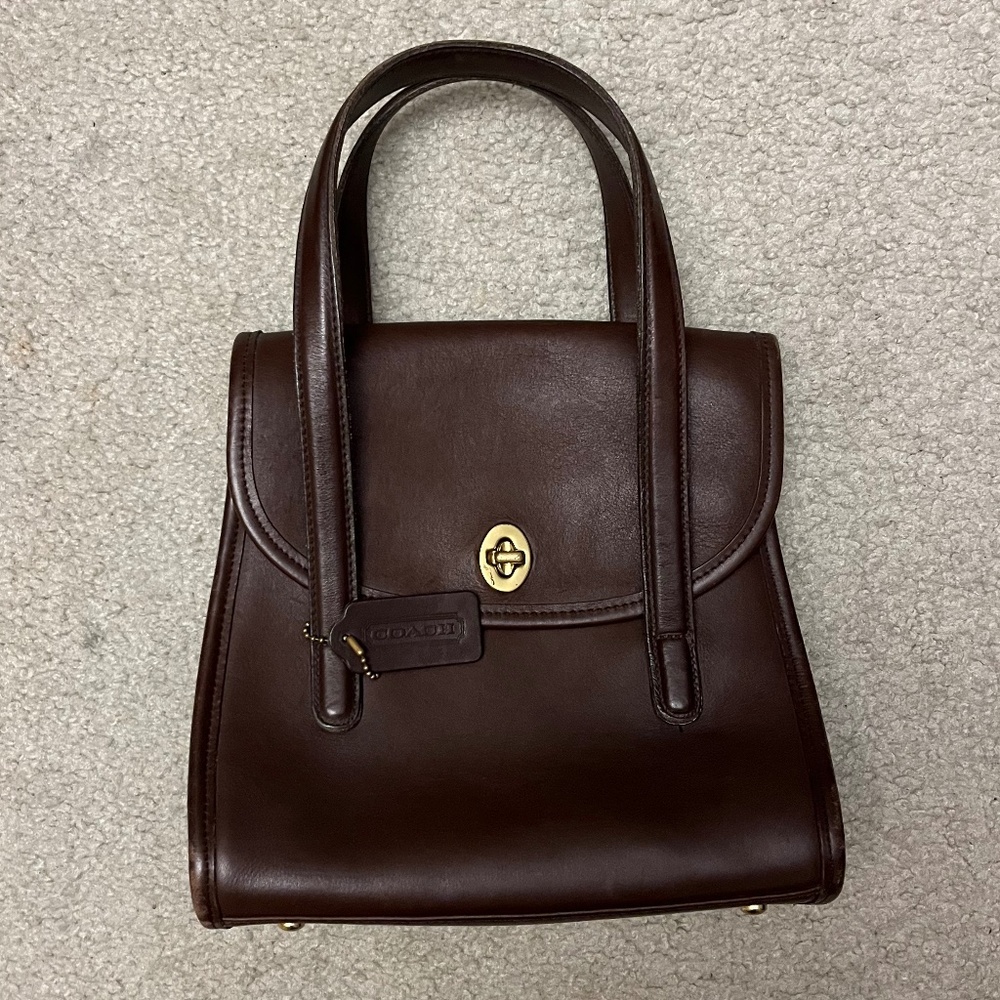 Vintage 1997 Coach Belmont Satchel Bag in Mahogany Handbag 9088 E70-9088